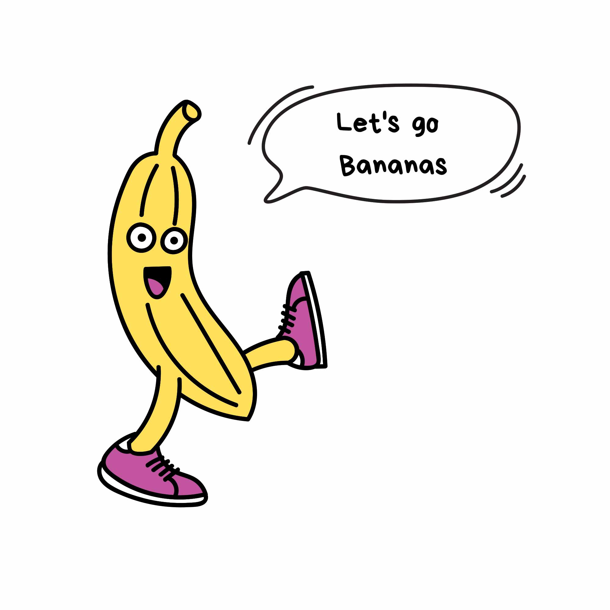 Let's Go Bananas Speechbubble – Strijktransfer