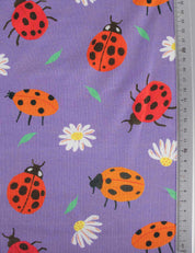 Lucky Bugs Lavender Purple – Rib tricotstof – 125 cm breed