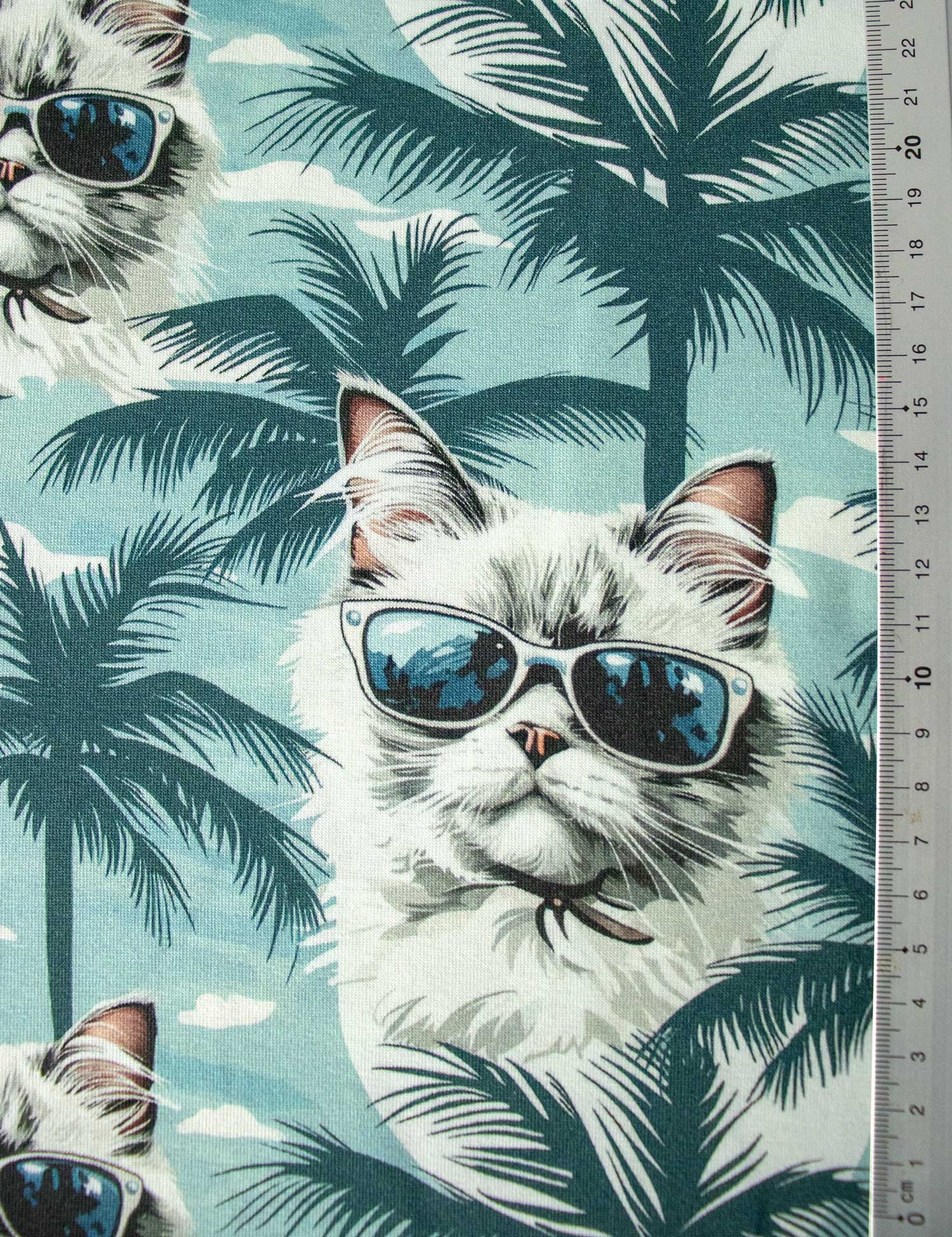 Ocean Cool Cats – tricotstof – 170 cm breed