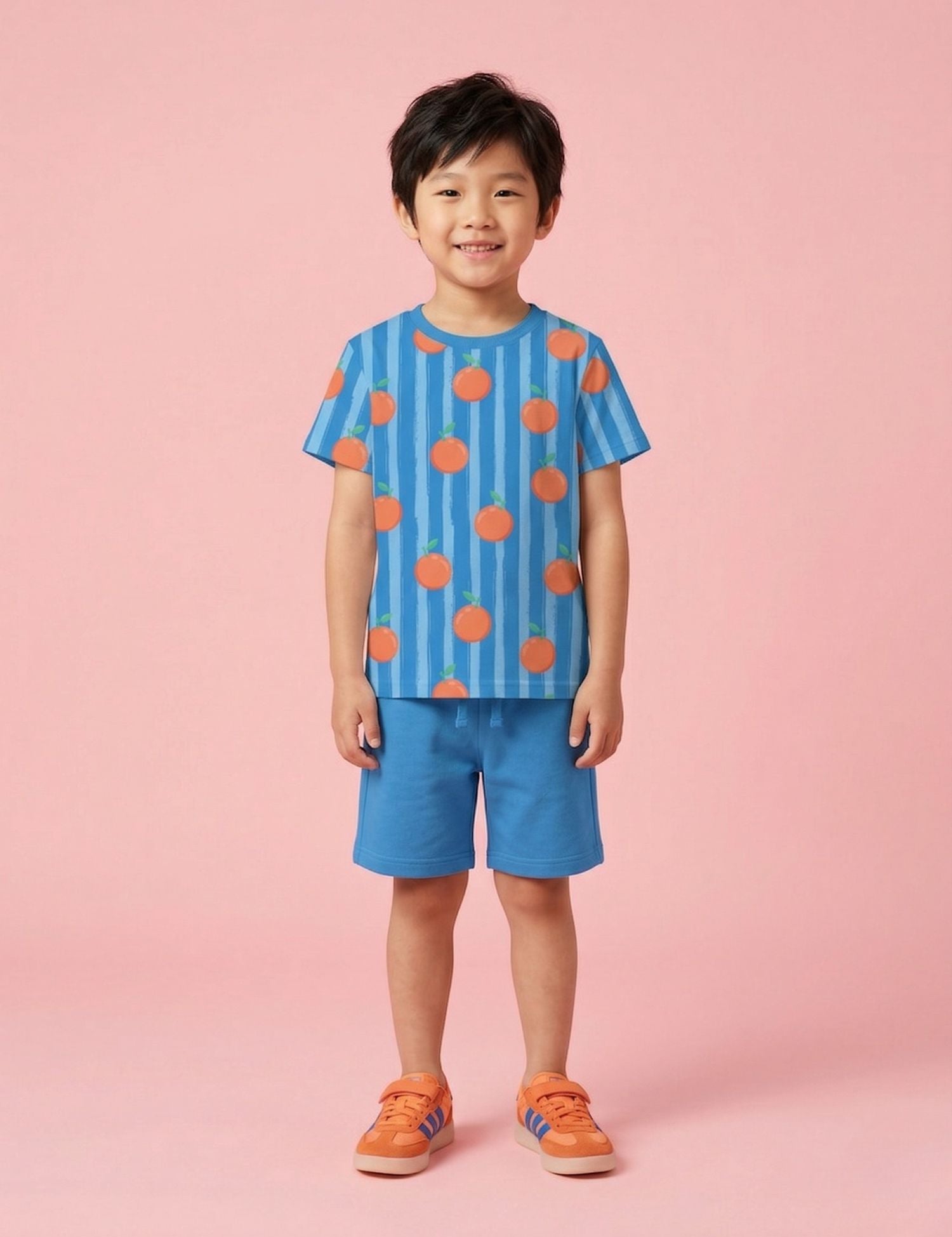 Orangetini Bold Blue | Jersey | 170 cm wide