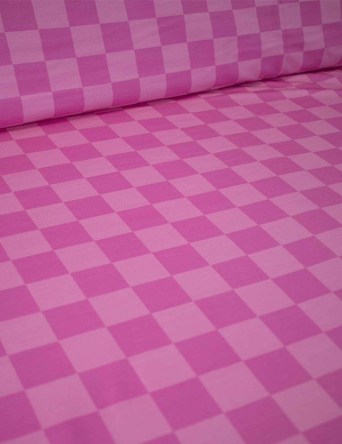 Pink Punch Check French Terry