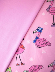 Winter Flamingo Pink Pearl – French Terry stof – 170 cm breed