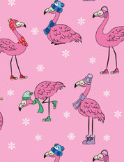 Winter Flamingo Pink Pearl – French Terry stof – 170 cm breed