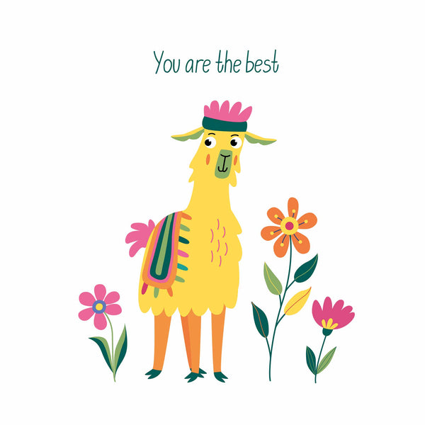 You are the best - Funny Lama – Strijktransfer