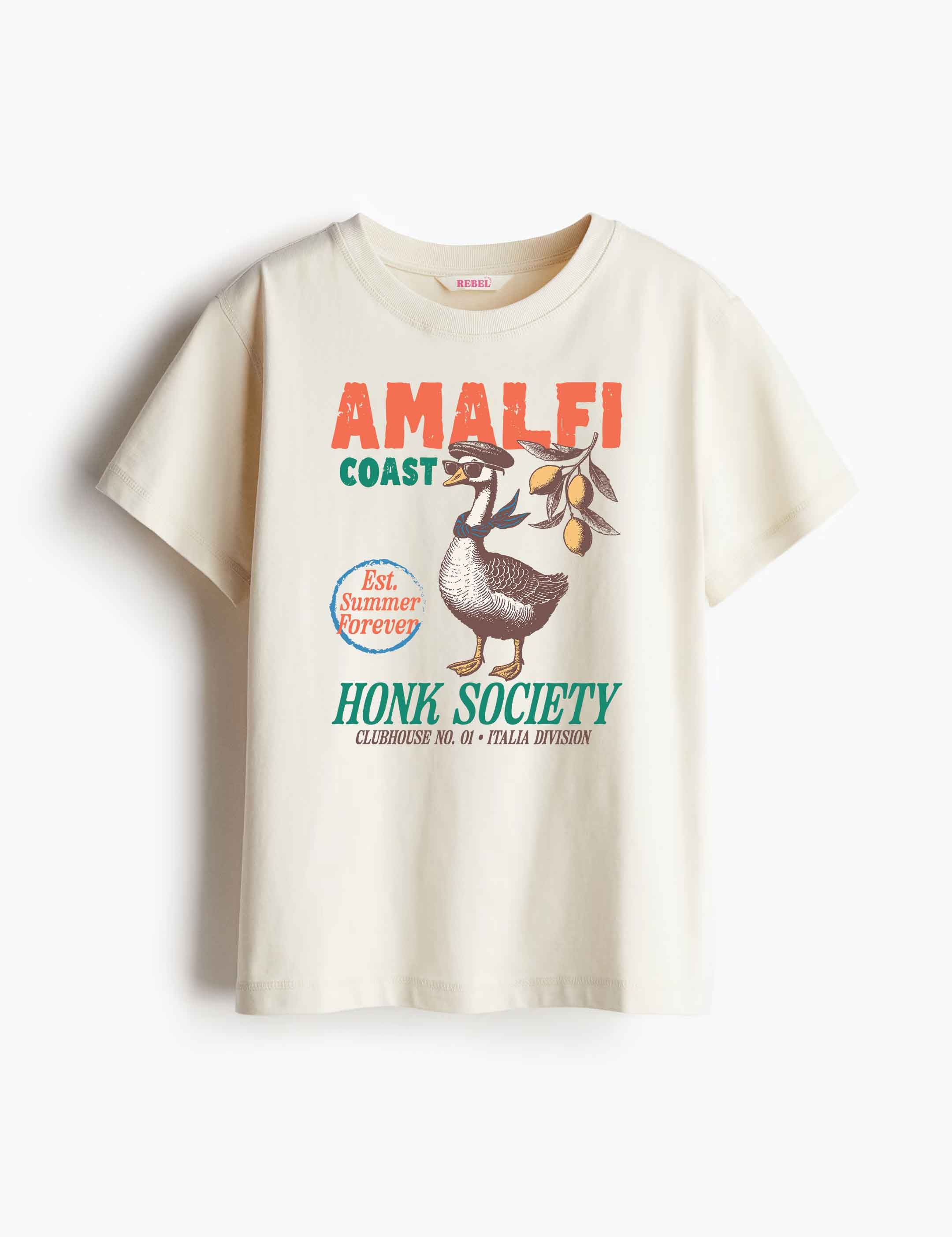 Amalfi Goose – Summer Goose Club – Strijktransfer – op een T-shirt