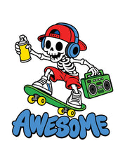 Awesome Skater DTF-strijktransfer uit Skate Club