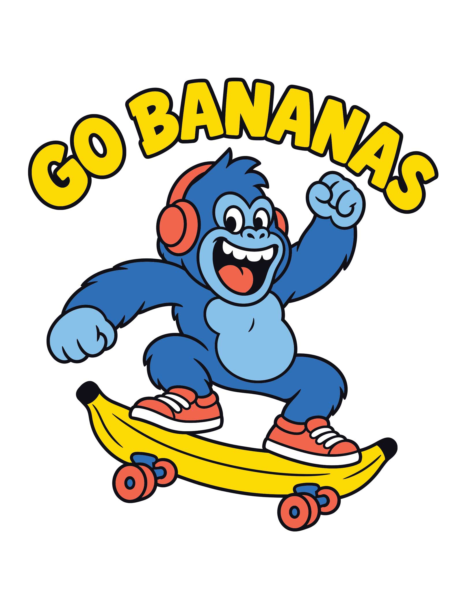 Go Bananas DTF-strijktransfer uit Skate Club