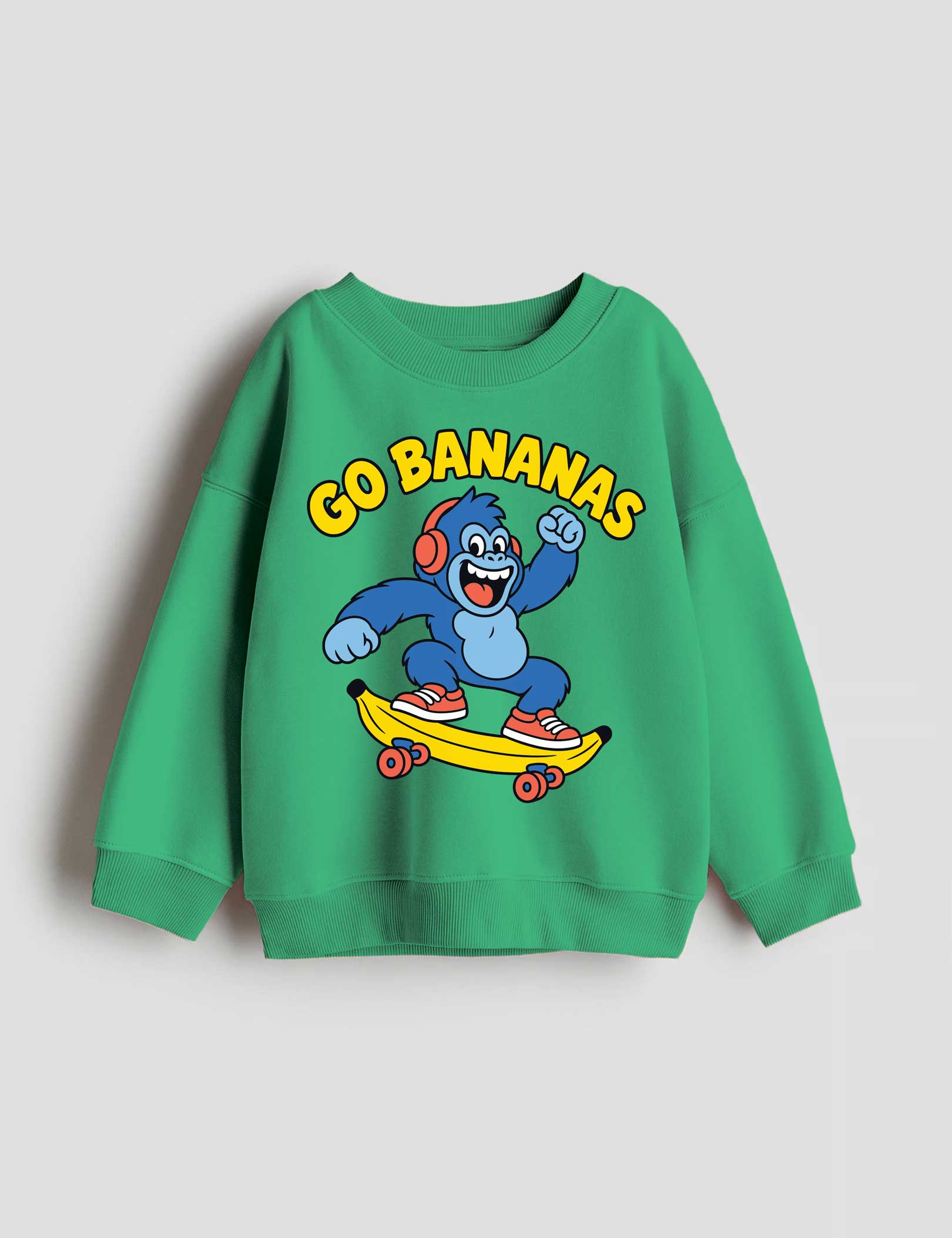 Go Bananas strijktransfer op een trui – inspiratievoorbeeld