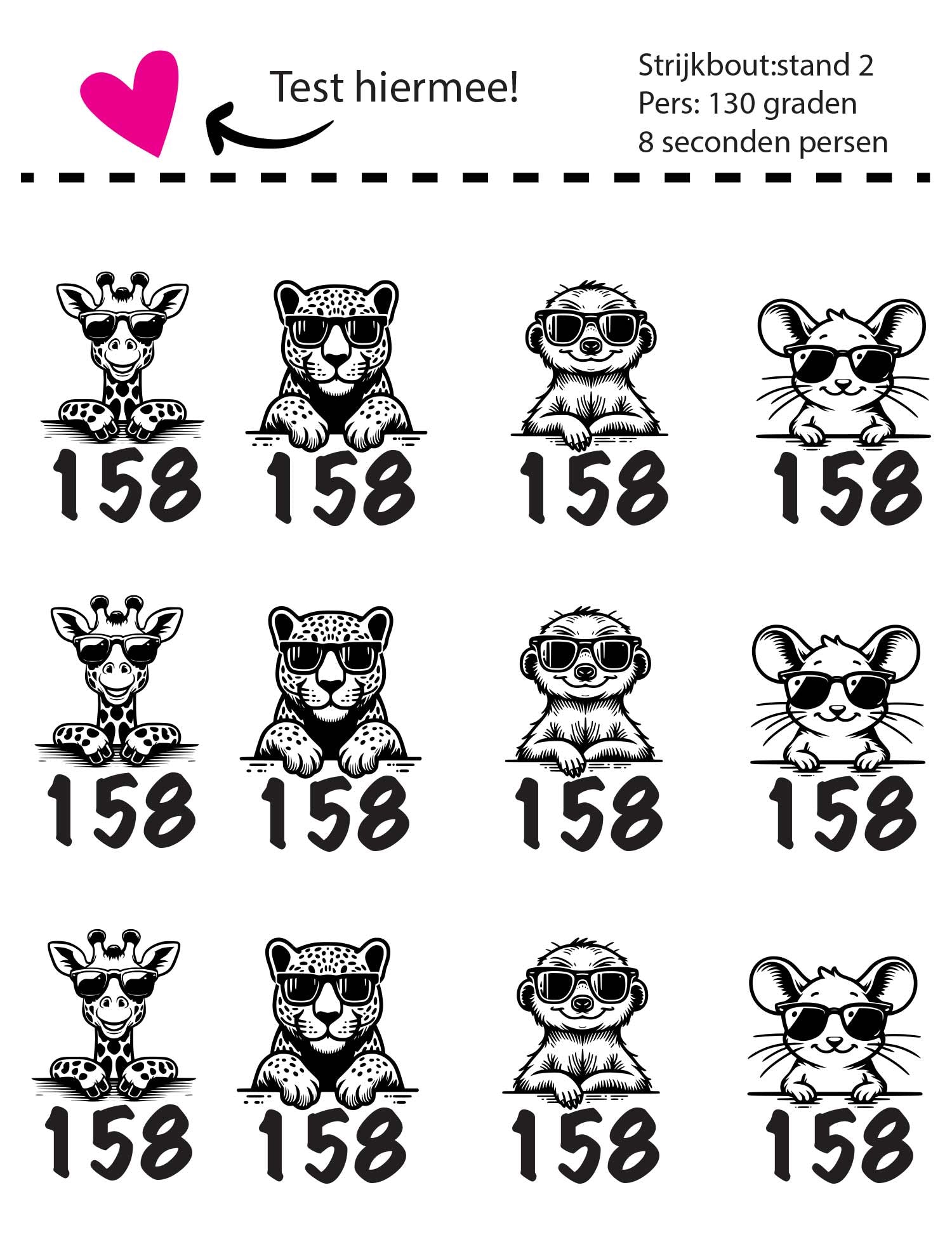 Black Animals Maatlabels