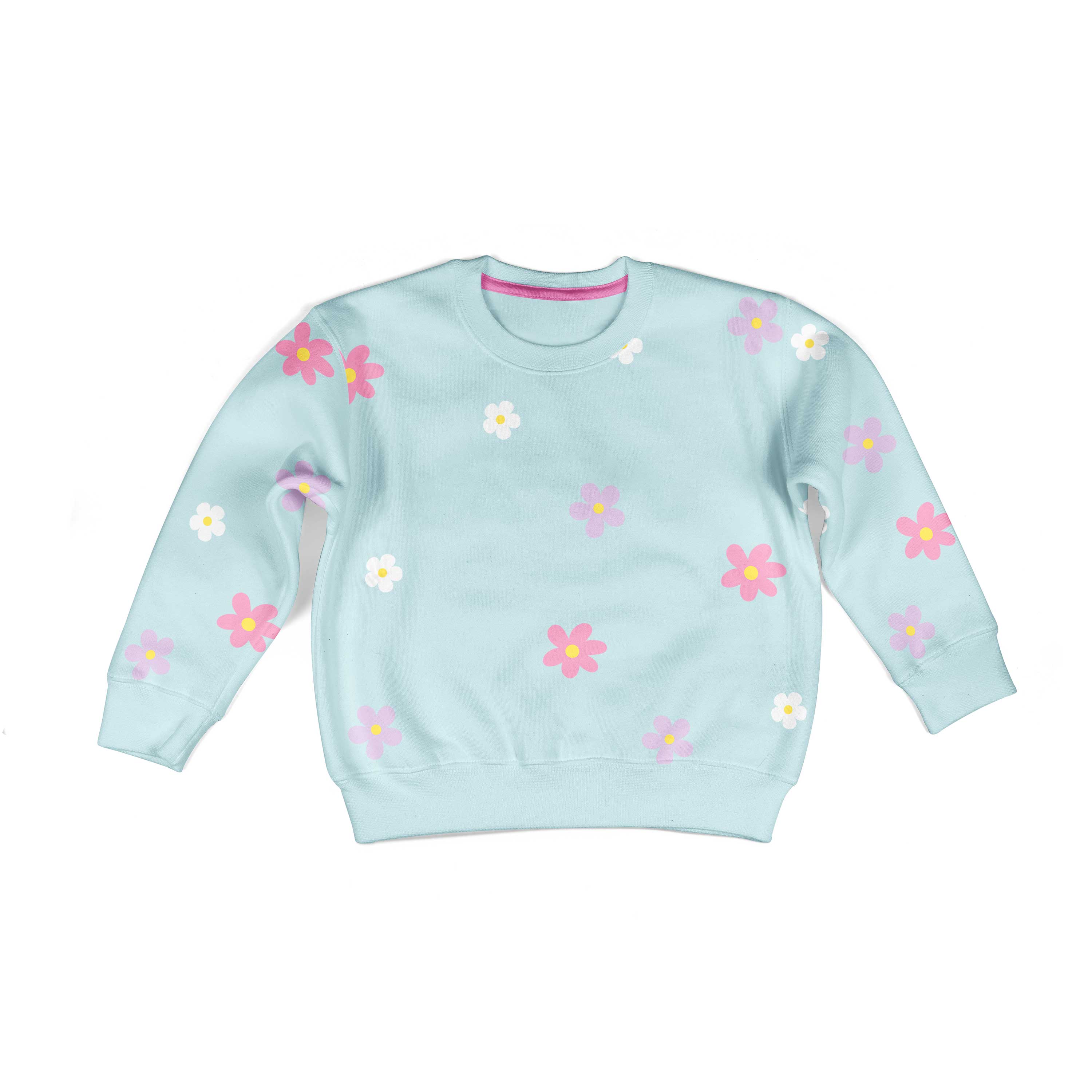 Pastel Bloemen – All-over transfervel – op een trui