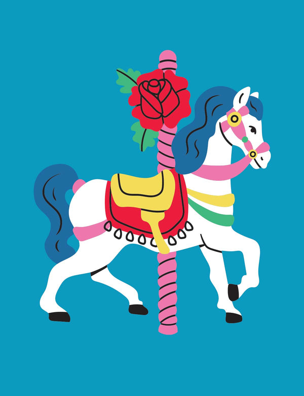 Rose Rider – Blue Mane - Carousel Clash – Strijktransfer