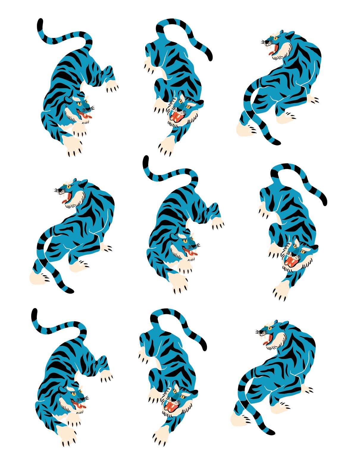 Blue Tiger - Carousel Clash – All-over transfervel