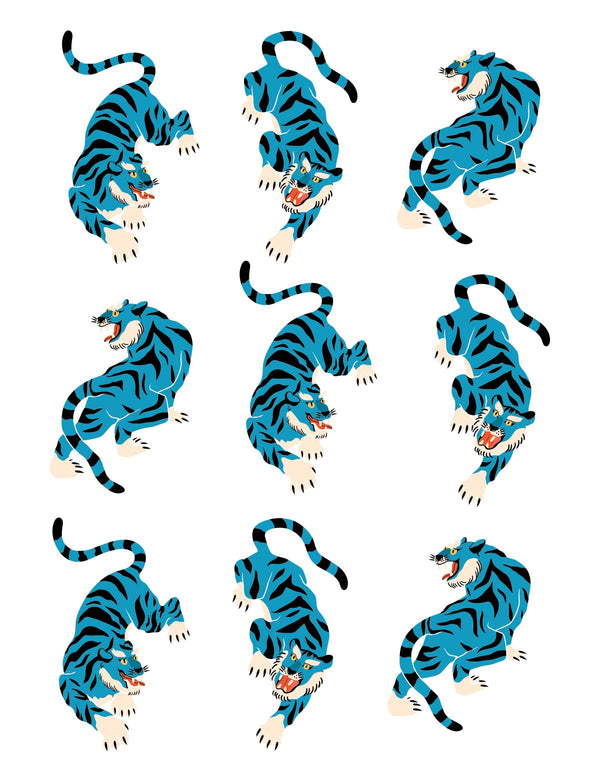 Blue Tiger - Carousel Clash – All-over transfervel