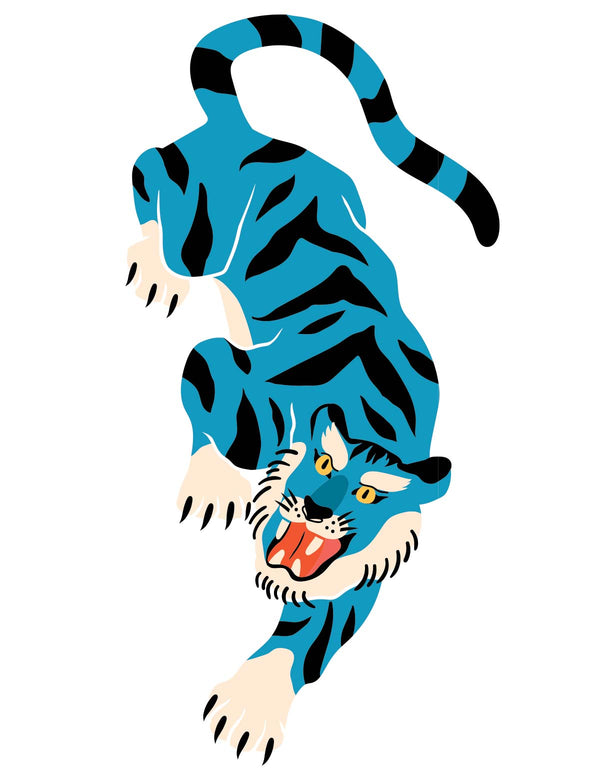 Blue Tiger Dive - Carousel Clash – Strijktransfer