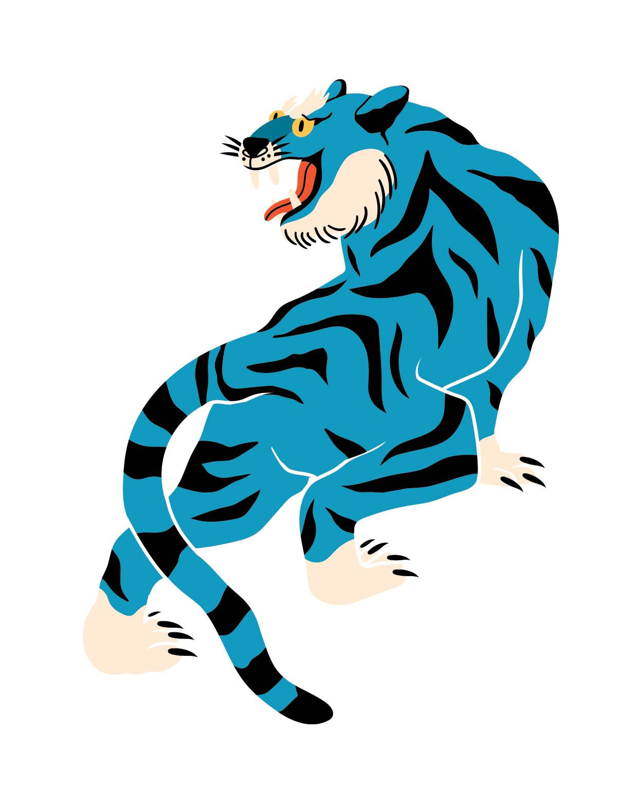 Blue Tiger Rise - Carousel Clash – Strijktransfer