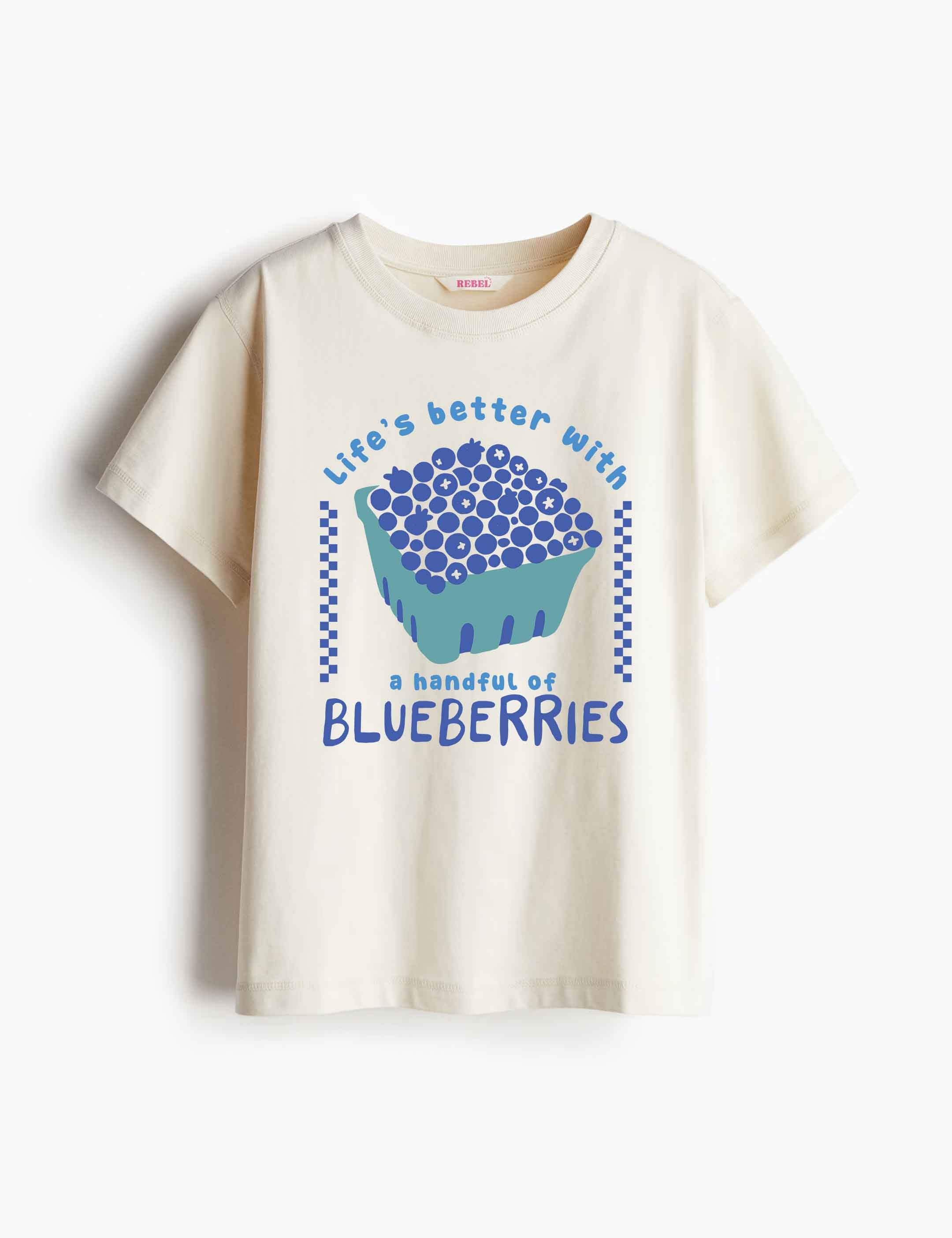 Blueberries – Fruit Parade – Strijktransfer – op een T-shirt