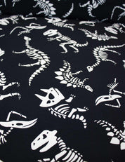 Bone Parade Static Black – French Terry stof – 170 cm breed