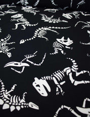 Bone Parade Static Black – French Terry stof – 170 cm breed