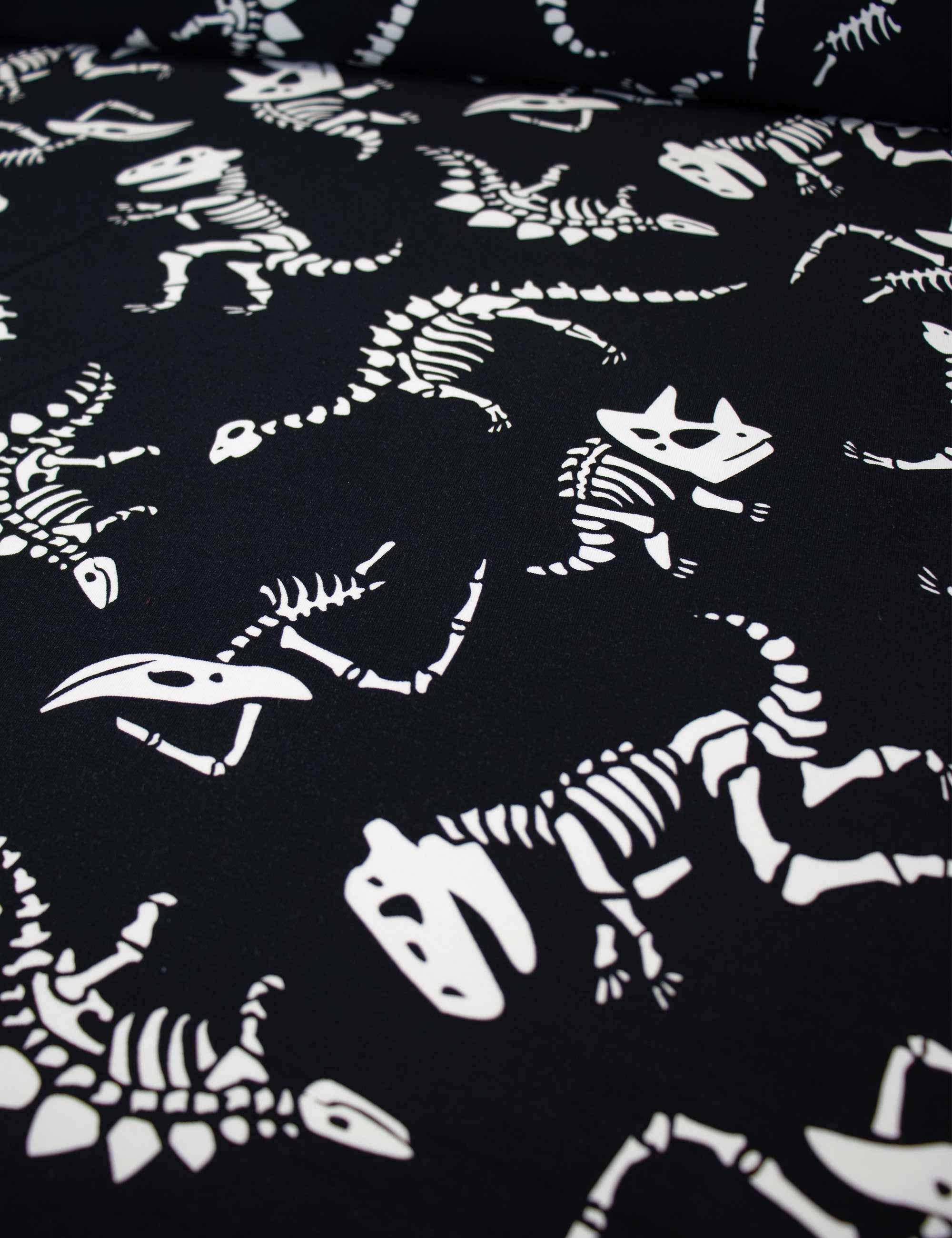 Bone Parade Static Black – French Terry stof – 170 cm breed