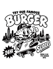 Burger Diner — Black DTF-strijktransfer uit Snack Attack