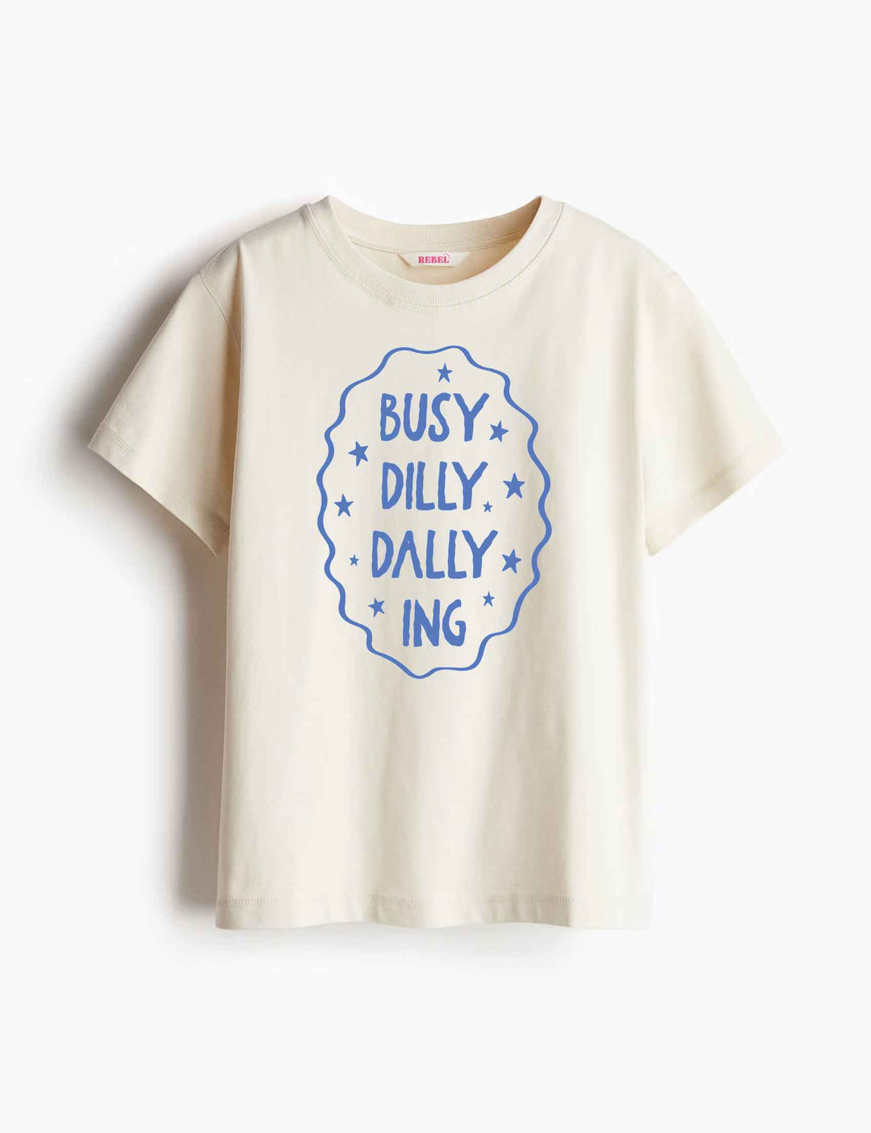 Busy Dilly Dallying - Hand Drawn – Strijktransfer – op een T-shirt