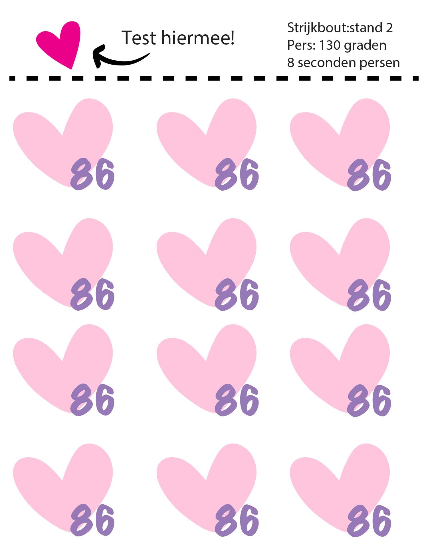 Candy Pink Hearts Maatlabels