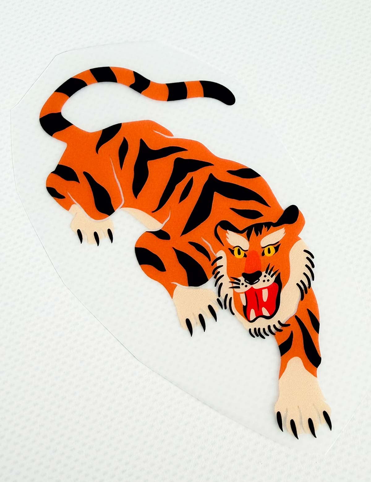 Orange Tiger Dive - Carousel Clash – Strijktransfer