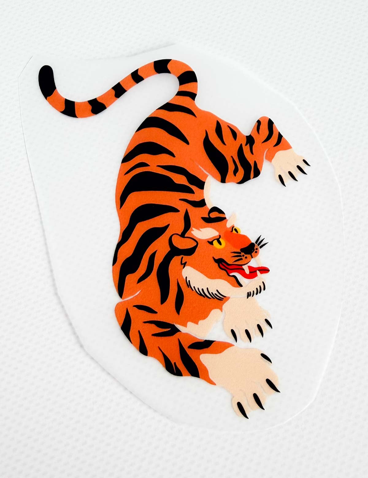 Orange Tiger Pounce - Carousel Clash – Strijktransfer