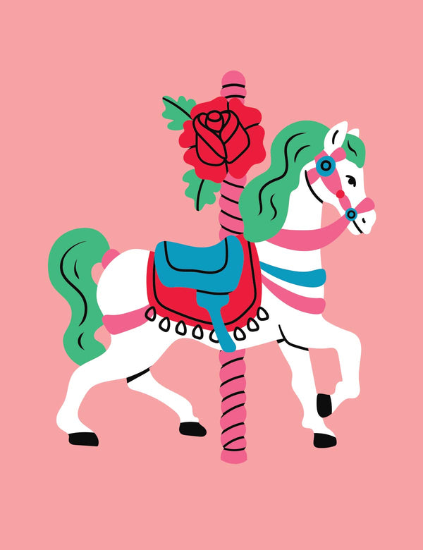 Rose Rider – Green Mane - Carousel Clash – Strijktransfer
