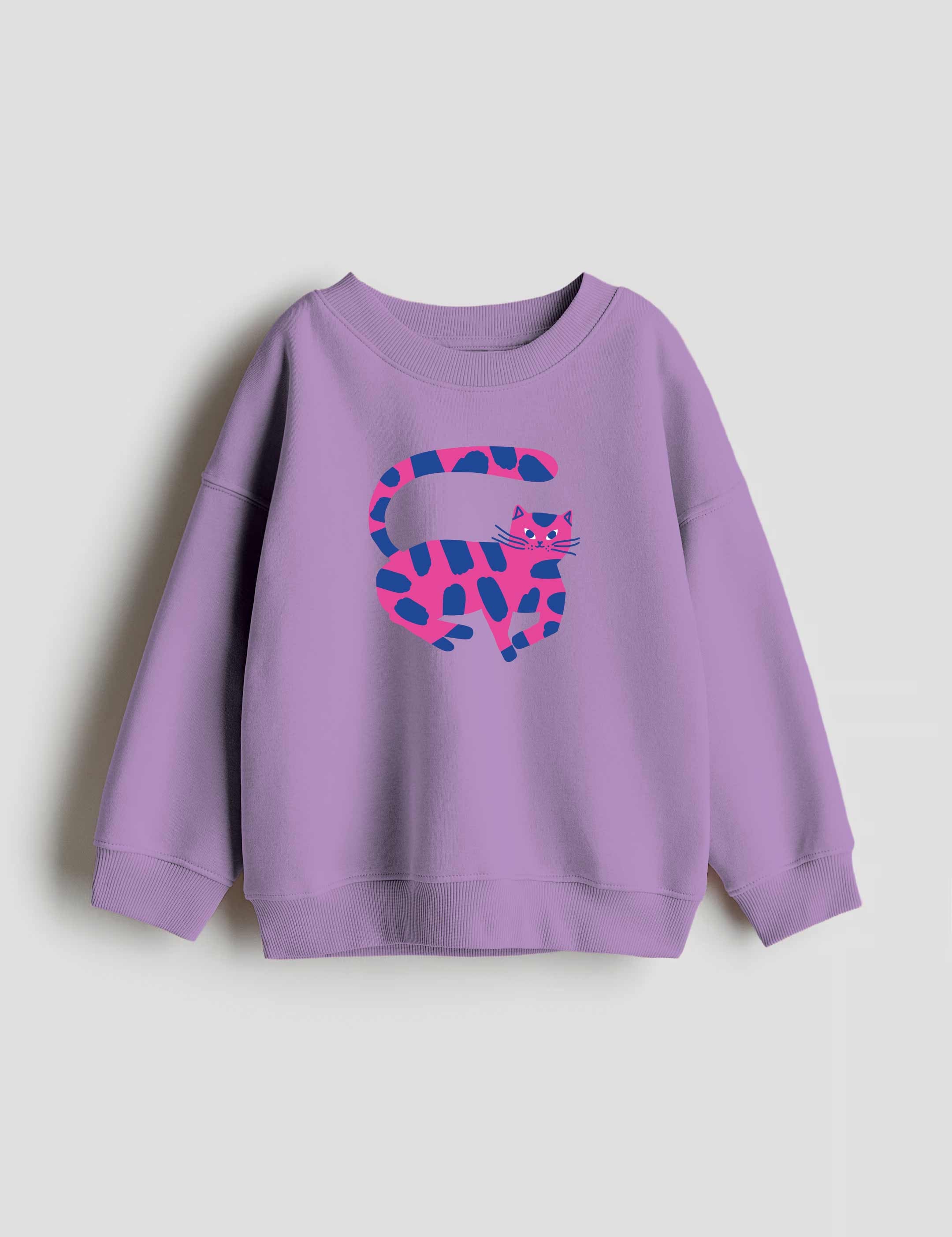 Cat Pink Blue – Strijktransfer – op een trui