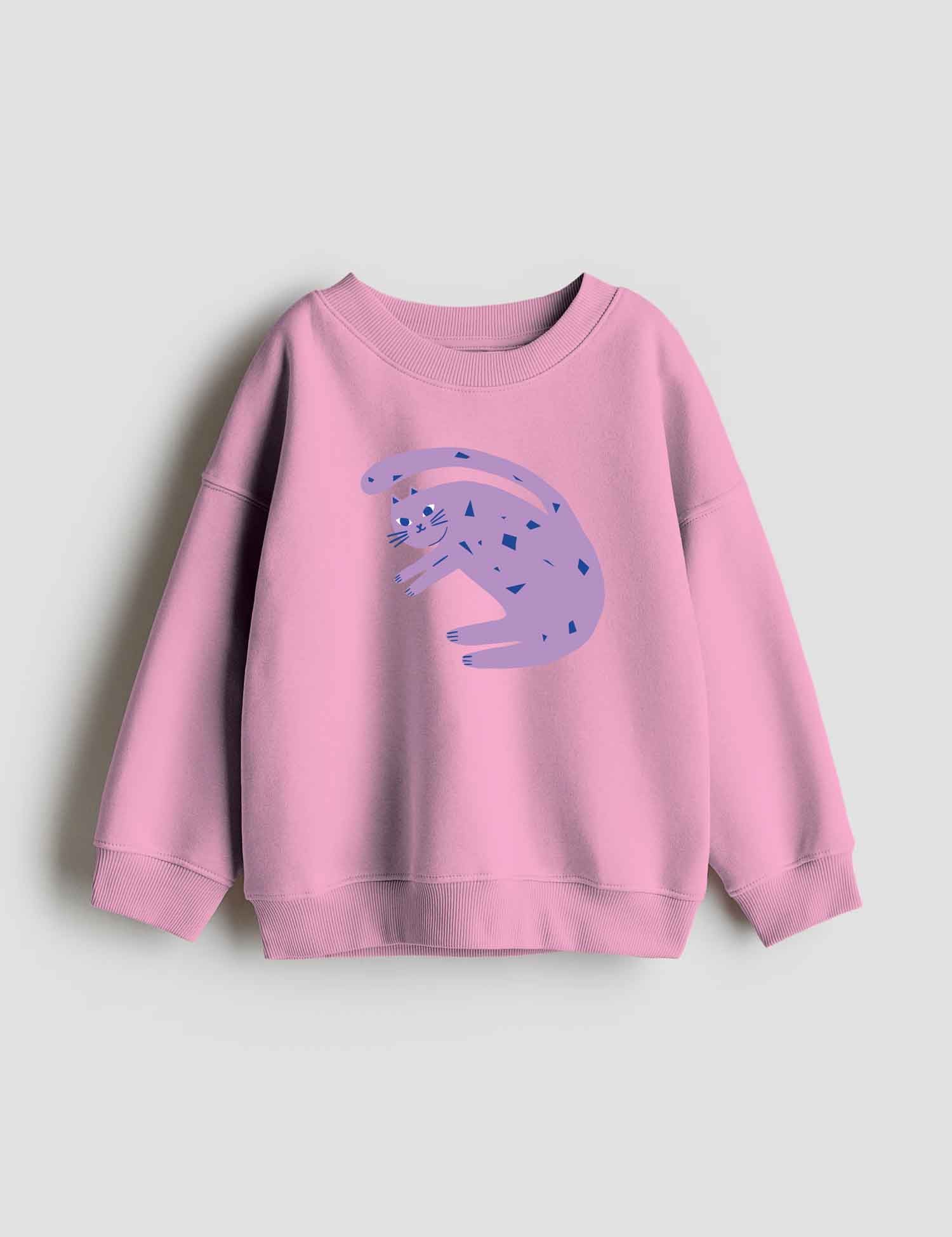 Cat Lilac Blue – Strijktransfer – op een trui