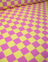 Bubble Pink & Lemon Haze Check | French Terry | 170 cm wide