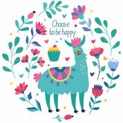 Choose to be Happy - Funny Lama – Strijktransfer