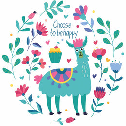 Choose to be Happy - Funny Lama – Strijktransfer