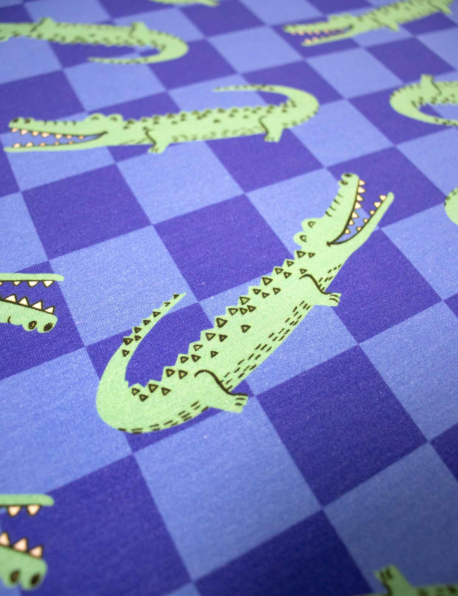 Croco Crew Blue Check | French Terry | 170 cm wide