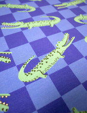 Croco Crew Blue Check | French Terry | 170 cm wide