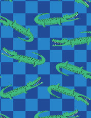 Croco Crew Blue Check | French Terry | 170 cm wide