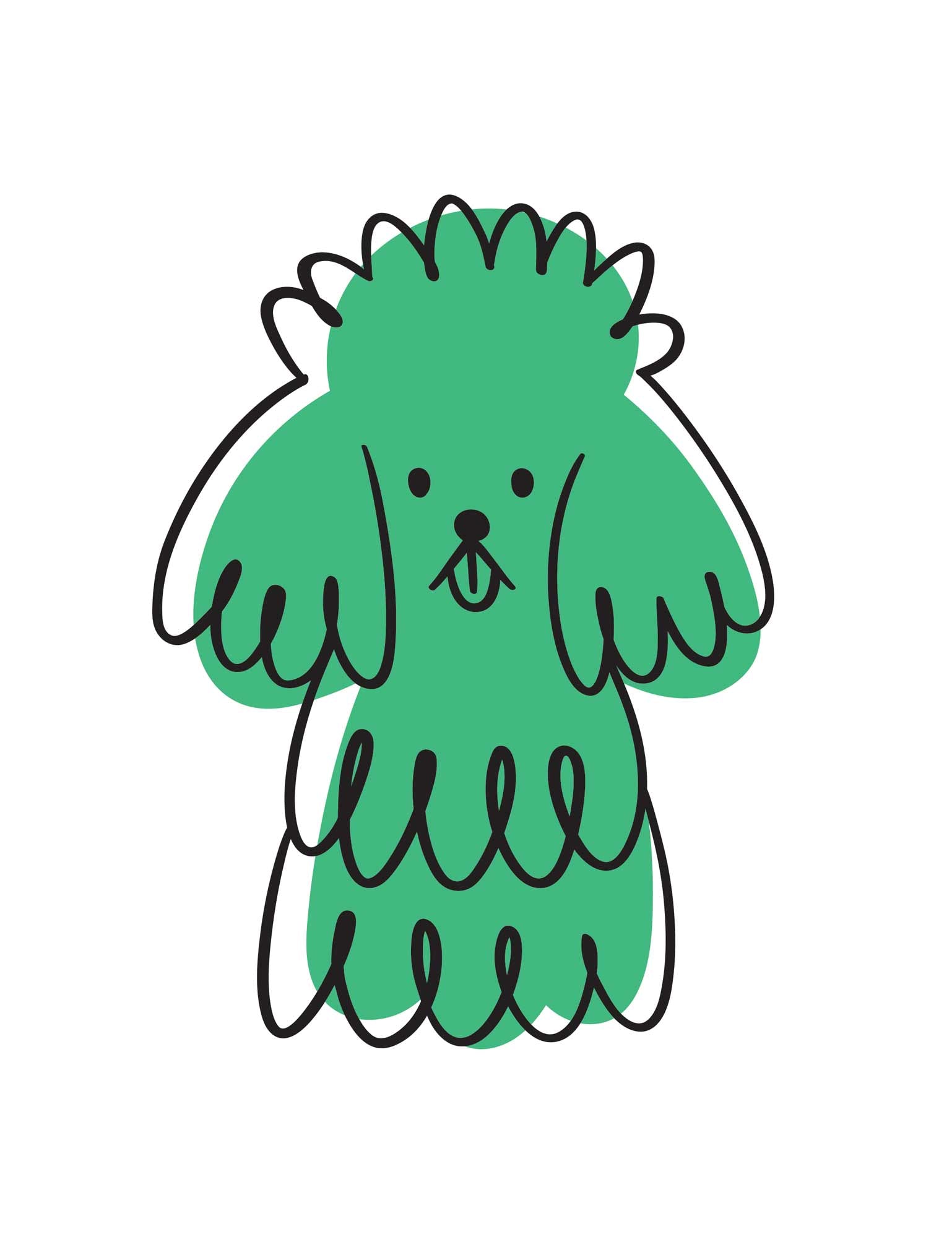 Dog Apple Pop Green – Strijktransfer