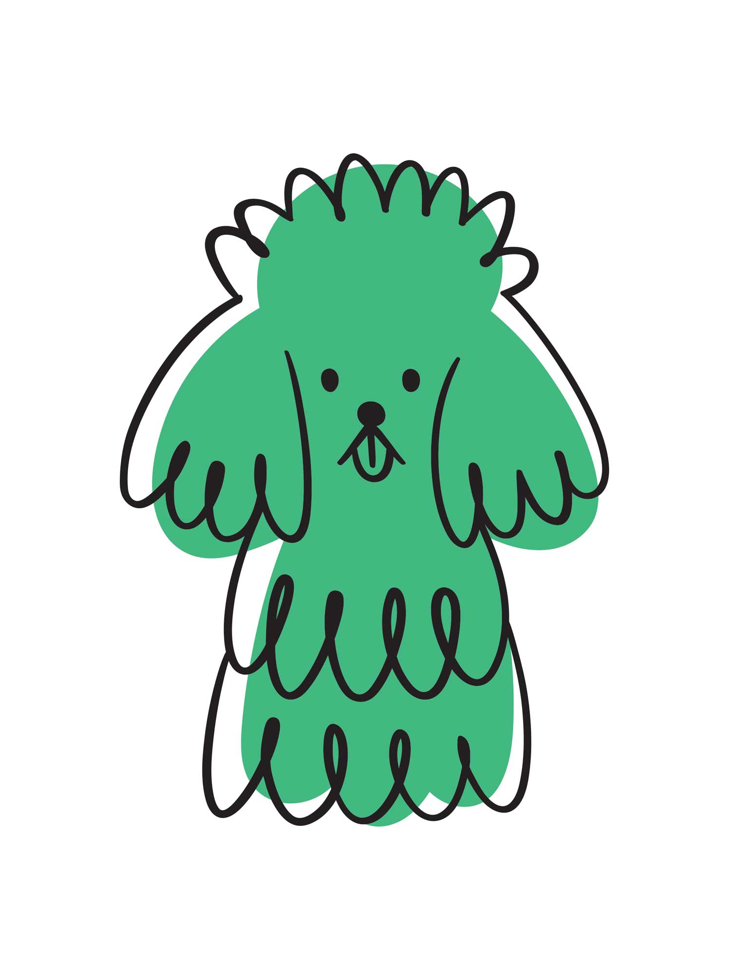 Dog Apple Pop Green – Strijktransfer