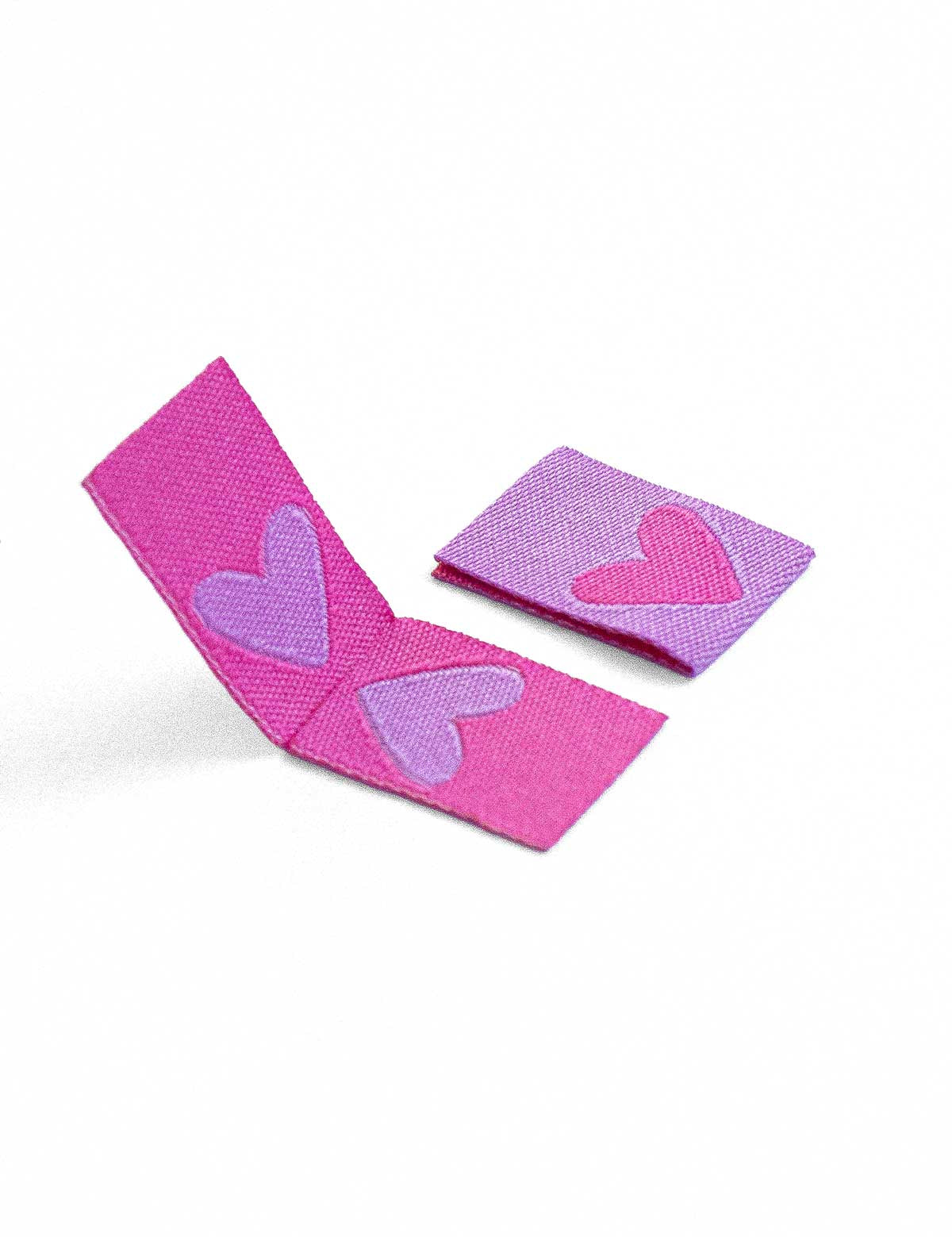 Double Heart Pink – Geweven naailabel