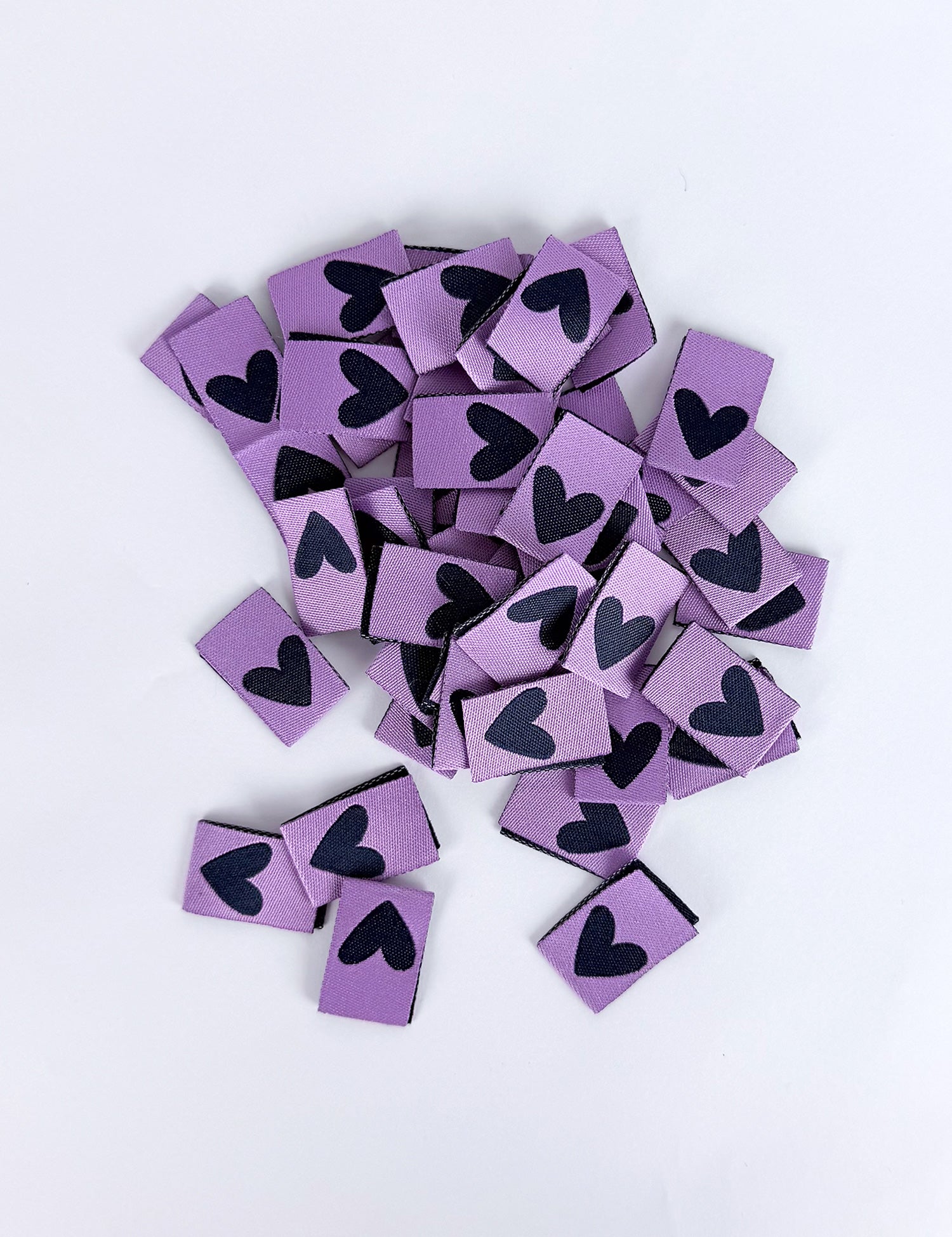 Double Heart Lilac – Geweven naailabel
