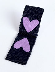 Double Heart Lilac – Geweven naailabel