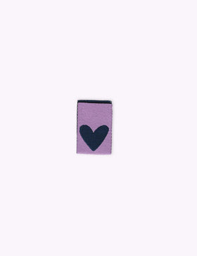 Double Heart Lilac | Woven sew-in label