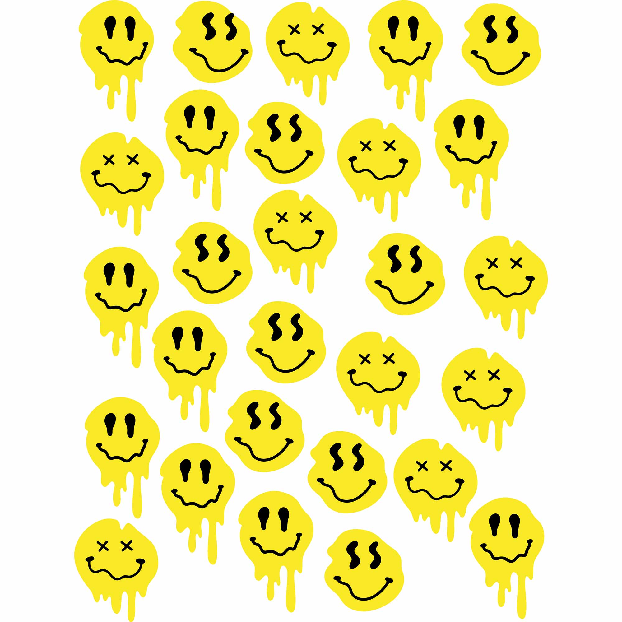 Drip Smileys – All-over transfervel