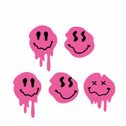 Drip Smileys Pink – All-over transfervel