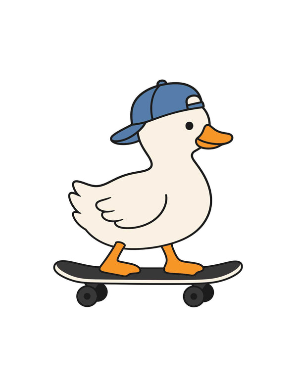 Skater Duck DTF-strijktransfer uit Skate Club