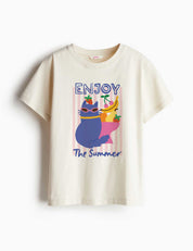 Enjoy The Summer - Juicy Summer Club – Strijktransfer – op een T-shirt