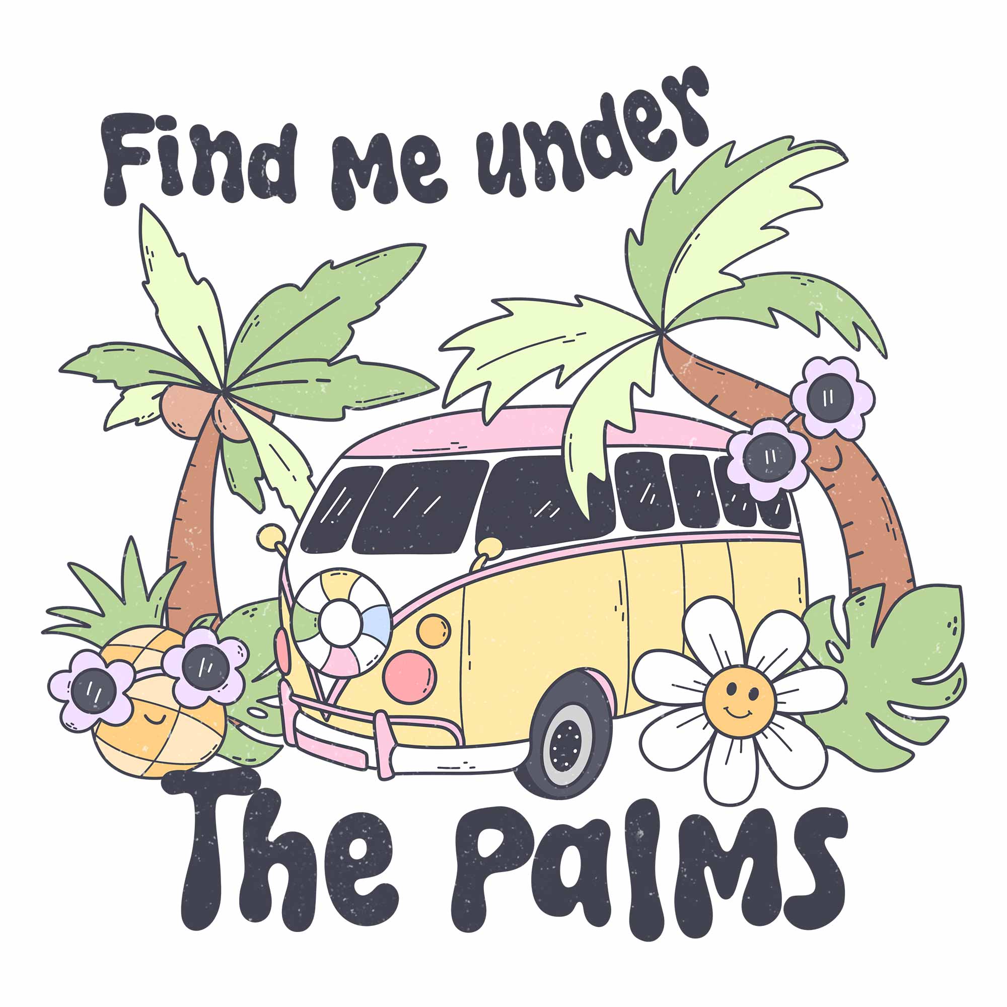 Find me under the palms - Pink Summer – Strijktransfer