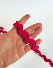Raspberry red zigzag ribbon 13 mm