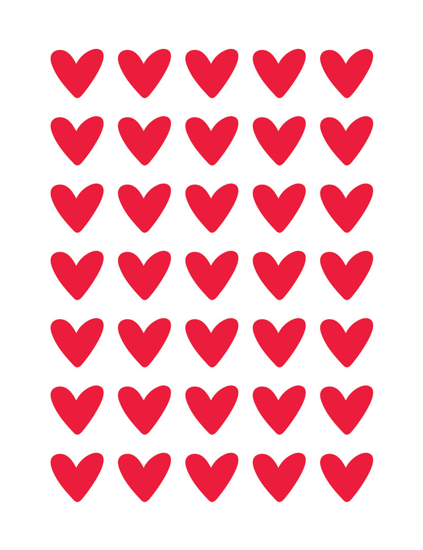 Hearts Red – All-over transfervel